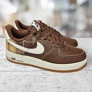 Nike Air Force1 '07 LX Plaid Cacao Wow/Pale Ivory Men sz 6.5 Wmns sz 8